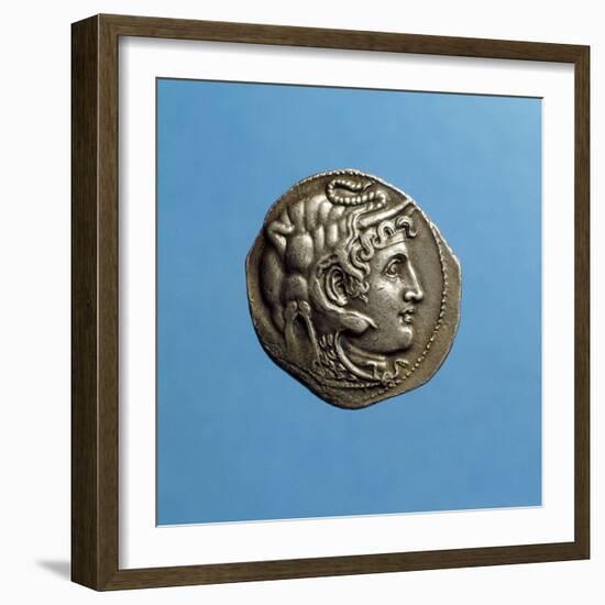 Alexander III the Great, 356-323 BC, Wearing Horns of God Amon, Coin from Period of Ptolemy I-null-Framed Photographic Print