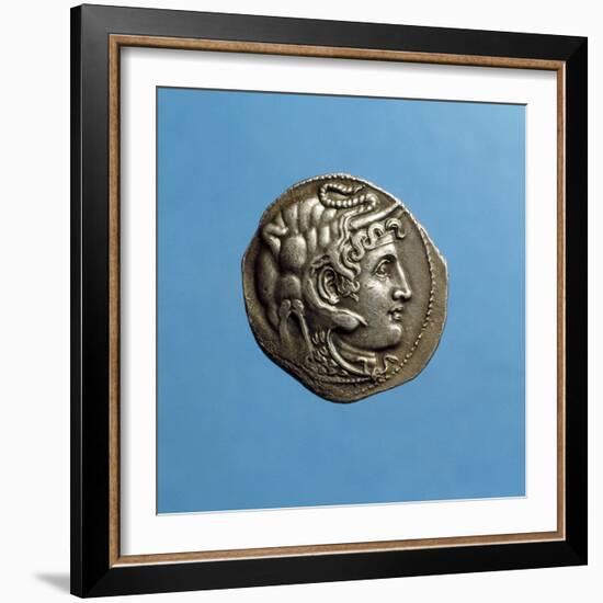 Alexander III the Great, 356-323 BC, Wearing Horns of God Amon, Coin from Period of Ptolemy I-null-Framed Photographic Print