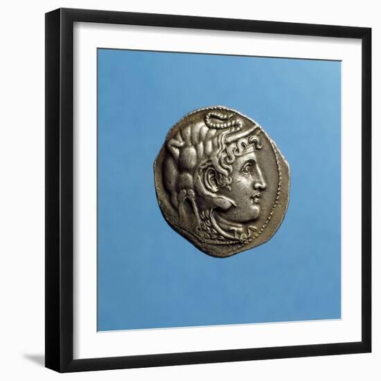 Alexander III the Great, 356-323 BC, Wearing Horns of God Amon, Coin from Period of Ptolemy I-null-Framed Photographic Print