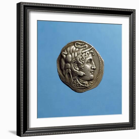 Alexander III the Great, 356-323 BC, Wearing Horns of God Amon, Coin from Period of Ptolemy I-null-Framed Photographic Print