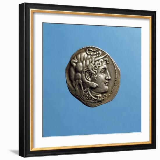 Alexander III the Great, 356-323 BC, Wearing Horns of God Amon, Coin from Period of Ptolemy I-null-Framed Photographic Print