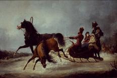 Race of Sledges at Krasny Kabachok (Little Red Taver), 1814-Alexander Ivanovich Sauerweid-Framed Giclee Print
