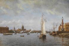 View of the Neva at the Vasilyevsky Island, 1898-Alexander Karlovich Beggrov-Framed Premier Image Canvas