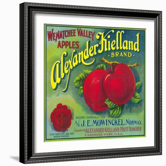 Alexander Kielland Apple Label - Cashmere, WA - Cashmere, WA-Lantern Press-Framed Art Print