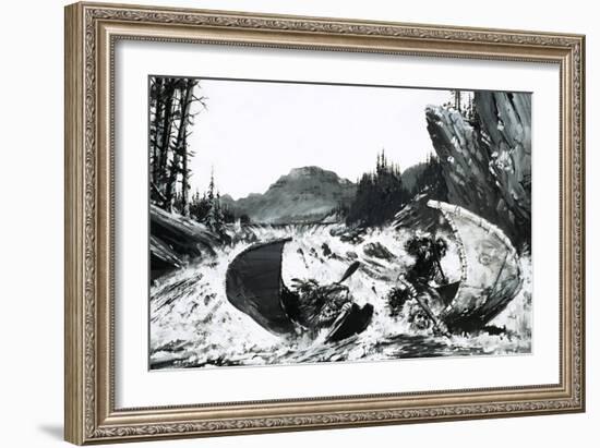Alexander Mackenzie Begins His Quest to Find a Route Across Canada with a Hair-Raising River Ride-Graham Coton-Framed Giclee Print