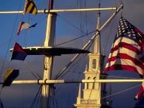 Trinity Church Behind Flags at Bowen's Wharf, Newport, Rhode Island, USA-Alexander Nesbitt-Photographic Print