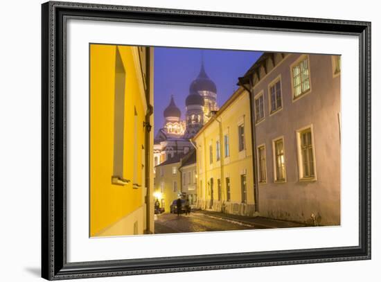 Alexander Nevsky Church in the Old Town at Dusk, Tallinn, Estonia-Peter Adams-Framed Photographic Print