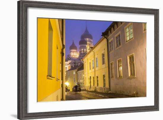 Alexander Nevsky Church in the Old Town at Dusk, Tallinn, Estonia-Peter Adams-Framed Photographic Print