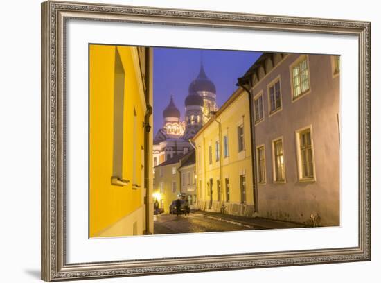Alexander Nevsky Church in the Old Town at Dusk, Tallinn, Estonia-Peter Adams-Framed Photographic Print