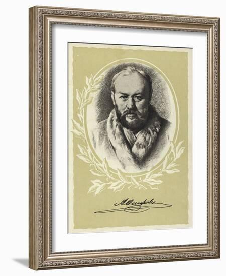 Alexander Ostrovsky, Russian Playwright-Vasili Grigorevich Perov-Framed Giclee Print