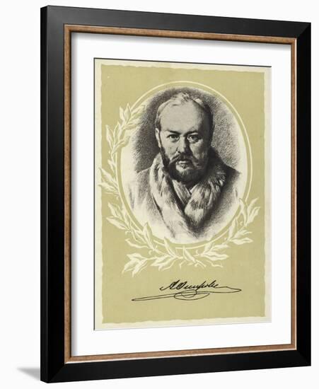 Alexander Ostrovsky, Russian Playwright-Vasili Grigorevich Perov-Framed Giclee Print