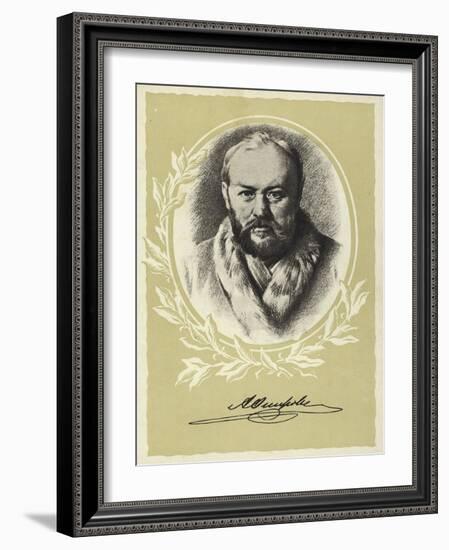 Alexander Ostrovsky, Russian Playwright-Vasili Grigorevich Perov-Framed Giclee Print