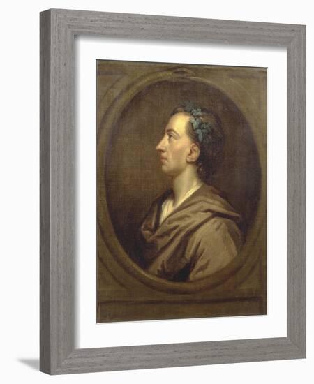 Alexander Pope (1688-1744) Profile, Crowned with Ivy-Godfrey Kneller-Framed Giclee Print