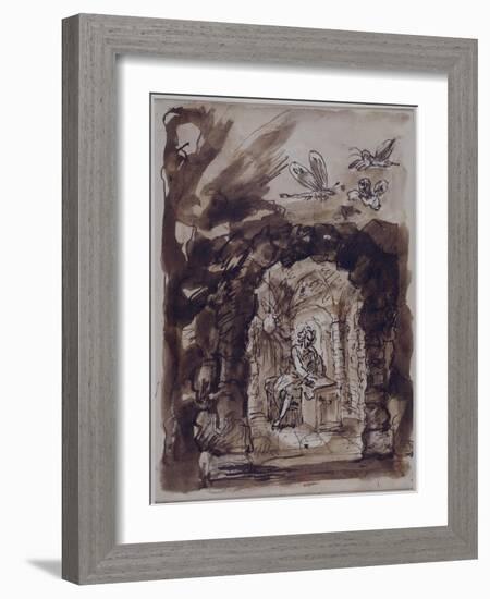 Alexander Pope in His Grotto-William Kent-Framed Giclee Print