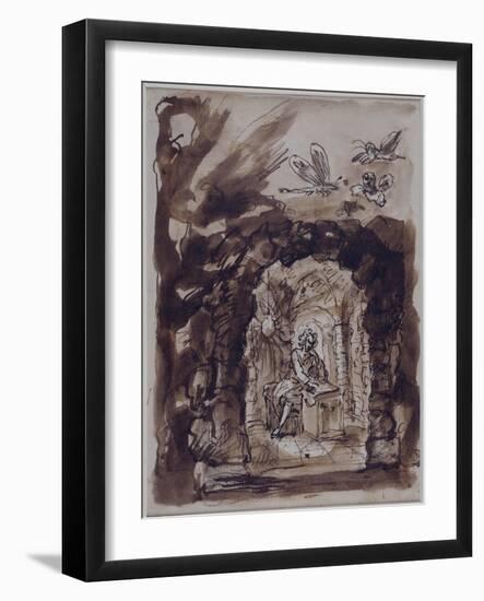 Alexander Pope in His Grotto-William Kent-Framed Giclee Print