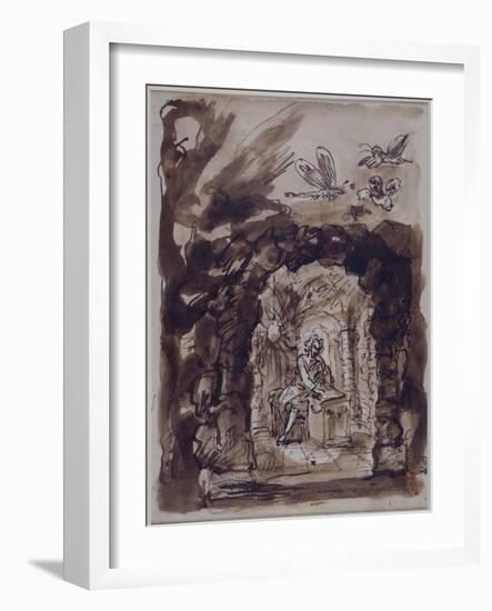 Alexander Pope in His Grotto-William Kent-Framed Giclee Print