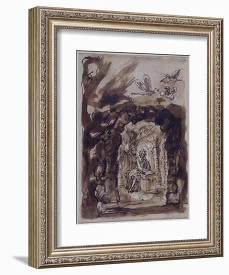 Alexander Pope in His Grotto-William Kent-Framed Giclee Print