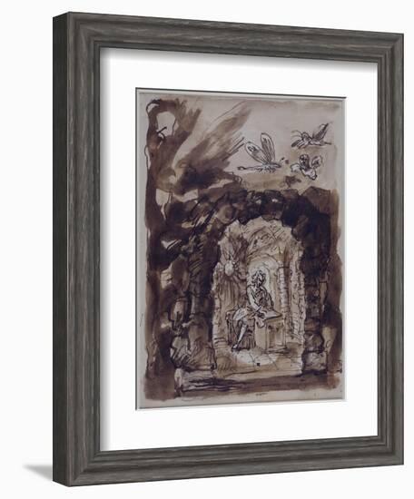 Alexander Pope in His Grotto-William Kent-Framed Giclee Print