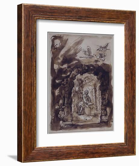 Alexander Pope in His Grotto-William Kent-Framed Giclee Print