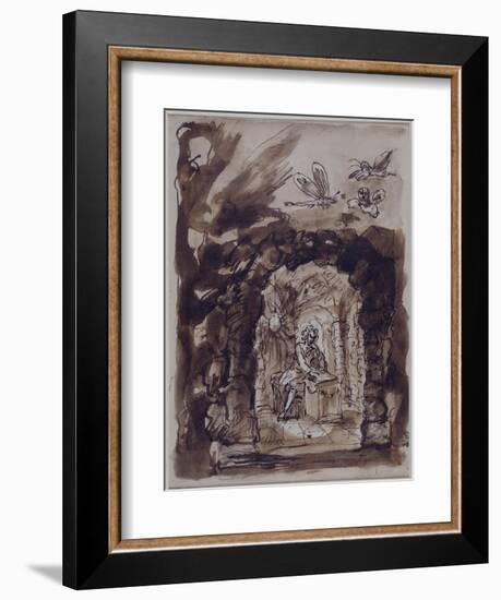 Alexander Pope in His Grotto-William Kent-Framed Giclee Print