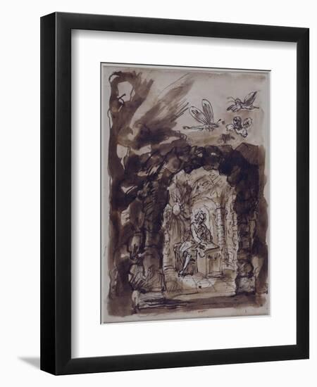 Alexander Pope in His Grotto-William Kent-Framed Giclee Print