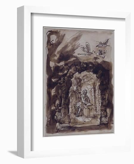 Alexander Pope in His Grotto-William Kent-Framed Giclee Print