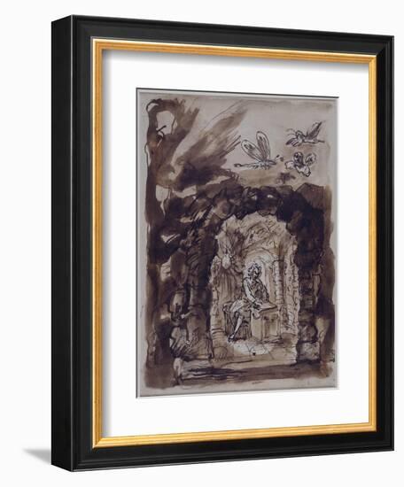 Alexander Pope in His Grotto-William Kent-Framed Giclee Print