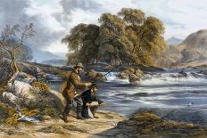 River Scene, Wales, Salmon-Fishing, Ascertaining the Weight-Alexander Rolfe-Giclee Print