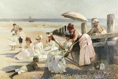 On the Shores of Bognor Regis, Portrait Group of the Harford Couple and Their Children, 1887-Alexander Rossi-Framed Giclee Print