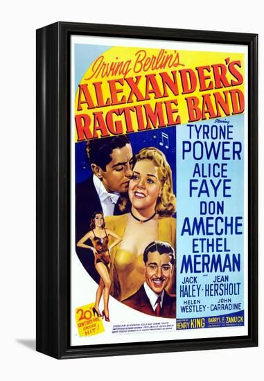 Alexander's Ragtime Band, from Left: Tyrone Power, Alice Faye, Don Ameche, 1938-null-Framed Stretched Canvas