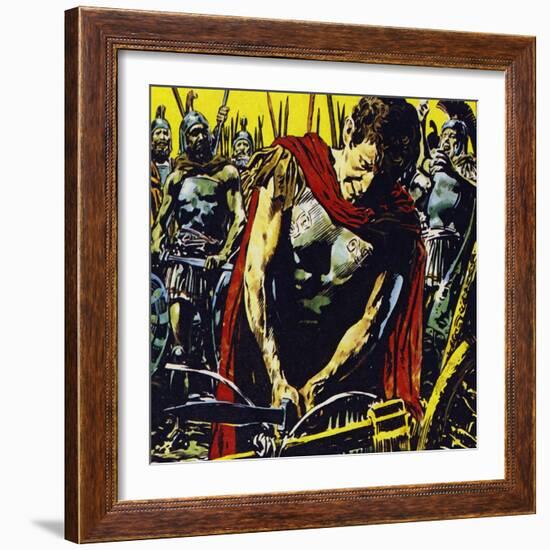 Alexander Slashed the Gordian Knot Apart with His Sword-Jesus Blasco-Framed Premium Giclee Print