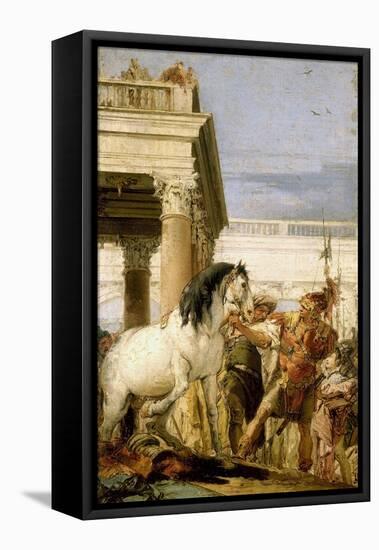 Alexander Taming Bucephalus-Giambattista Tiepolo-Framed Premier Image Canvas