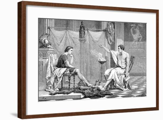 Alexander the Great (356-323 B) as a Youth, Listening to His Tutor Aristotle, C1875-null-Framed Giclee Print