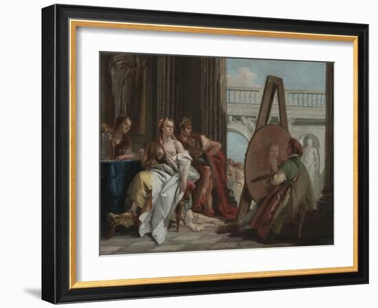 Alexander the Great and Campaspe in the Studio of Apelles, c.1740-Giovanni Battista Tiepolo-Framed Giclee Print