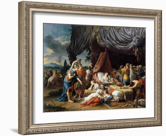 Alexander the Great and Hephaestion at the Deathbed of the Wife of Darius III-Louis-Jean-François Lagrenée-Framed Giclee Print