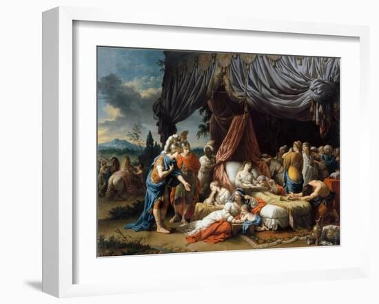 Alexander the Great and Hephaestion at the Deathbed of the Wife of Darius III-Louis-Jean-François Lagrenée-Framed Giclee Print