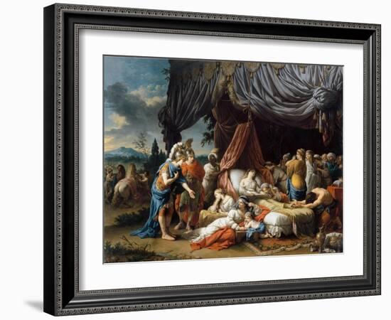 Alexander the Great and Hephaestion at the Deathbed of the Wife of Darius III-Louis-Jean-François Lagrenée-Framed Giclee Print