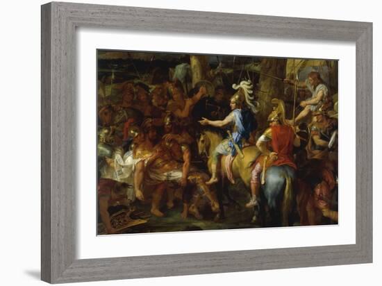 Alexander the Great and Poros-Charles Le Brun-Framed Giclee Print