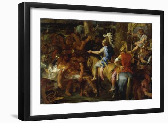 Alexander the Great and Poros-Charles Le Brun-Framed Giclee Print