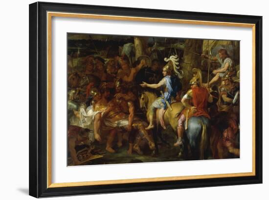 Alexander the Great and Poros-Charles Le Brun-Framed Giclee Print