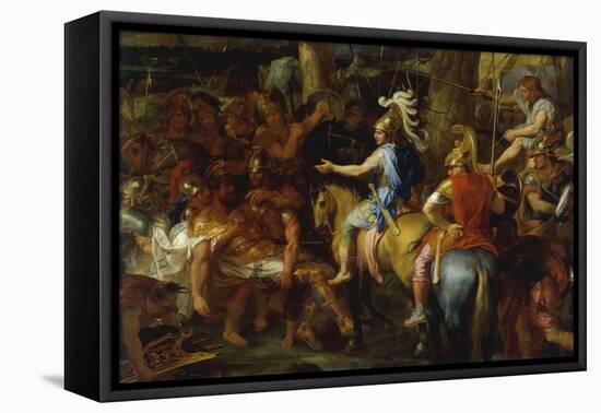 Alexander the Great and Poros-Charles Le Brun-Framed Premier Image Canvas