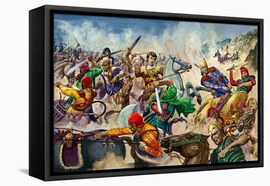 Alexander the Great at the Battle of Issus-Peter Jackson-Framed Premier Image Canvas