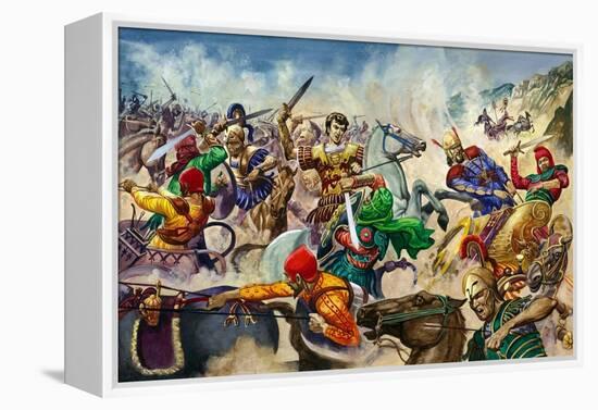 Alexander the Great at the Battle of Issus-Peter Jackson-Framed Premier Image Canvas