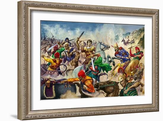 Alexander the Great at the Battle of Issus-Peter Jackson-Framed Giclee Print