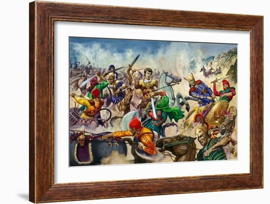 Alexander the Great at the Battle of Issus-Peter Jackson-Framed Giclee Print