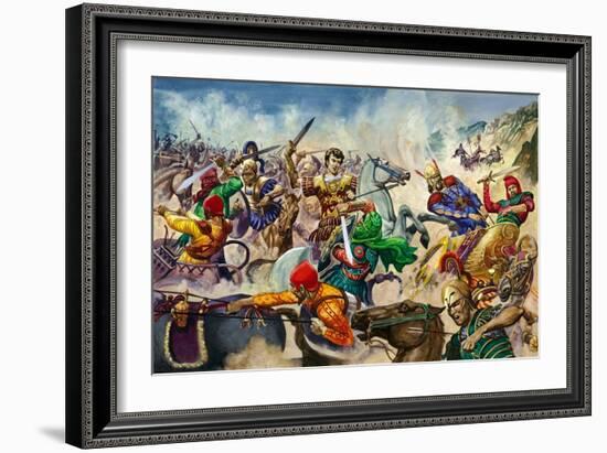 Alexander the Great at the Battle of Issus-Peter Jackson-Framed Giclee Print