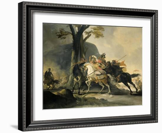 Alexander the Great at the Battle of the Granicus Against the Persians-Cornelis Troost-Framed Art Print