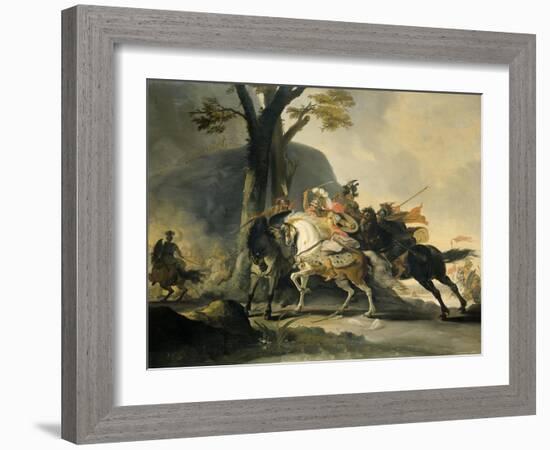 Alexander the Great at the Battle of the Granicus River in 334 BC against the Persians, 1737-Cornelis Troost-Framed Giclee Print