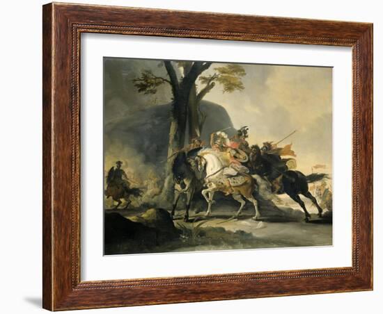 Alexander the Great at the Battle of the Granicus River in 334 BC against the Persians, 1737-Cornelis Troost-Framed Giclee Print