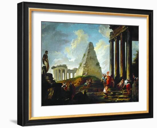 Alexander the Great Before the Tomb of Achilles, 1755-1757-Hubert Robert-Framed Giclee Print